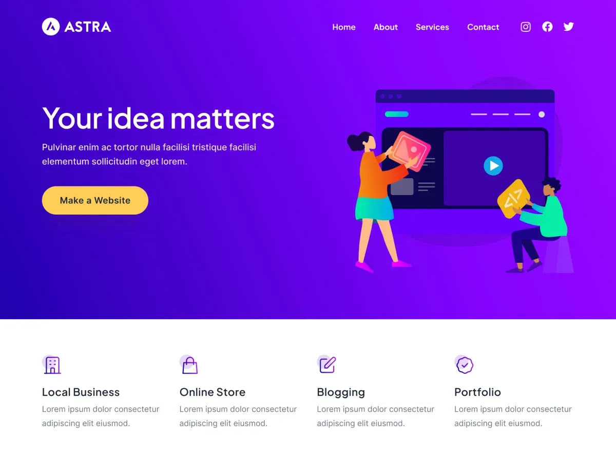 Officiell skärmbild av temat Astra